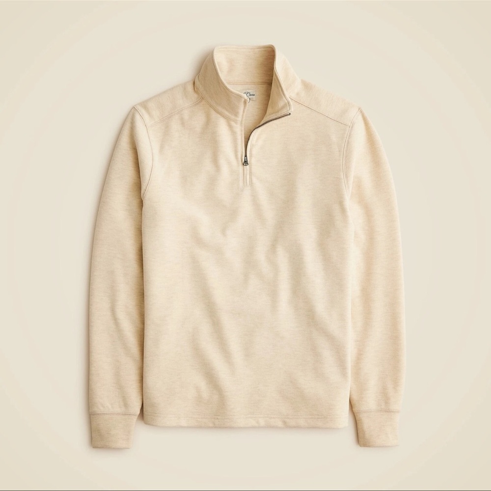 J.Crew Seaboard soft-knit half-zip pullover Heather Ecru